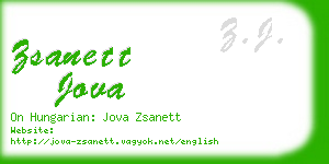 zsanett jova business card